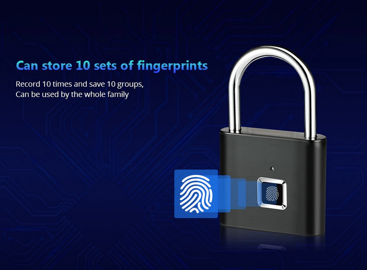 KERUI Keyless USB Charging Fingerprint Lock Smart Padlock